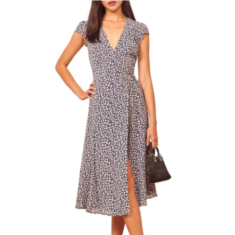 Reformation Carina wrap dress in SOHO